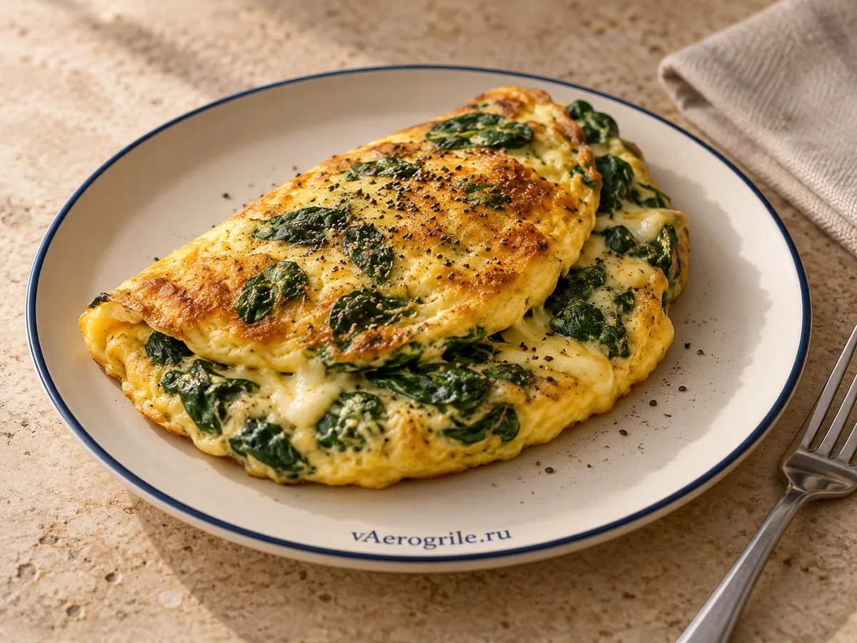 Омлет со шпинатом