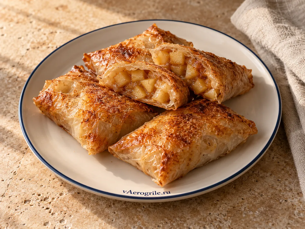 Пирожки из рисовой бумаги с яблоком