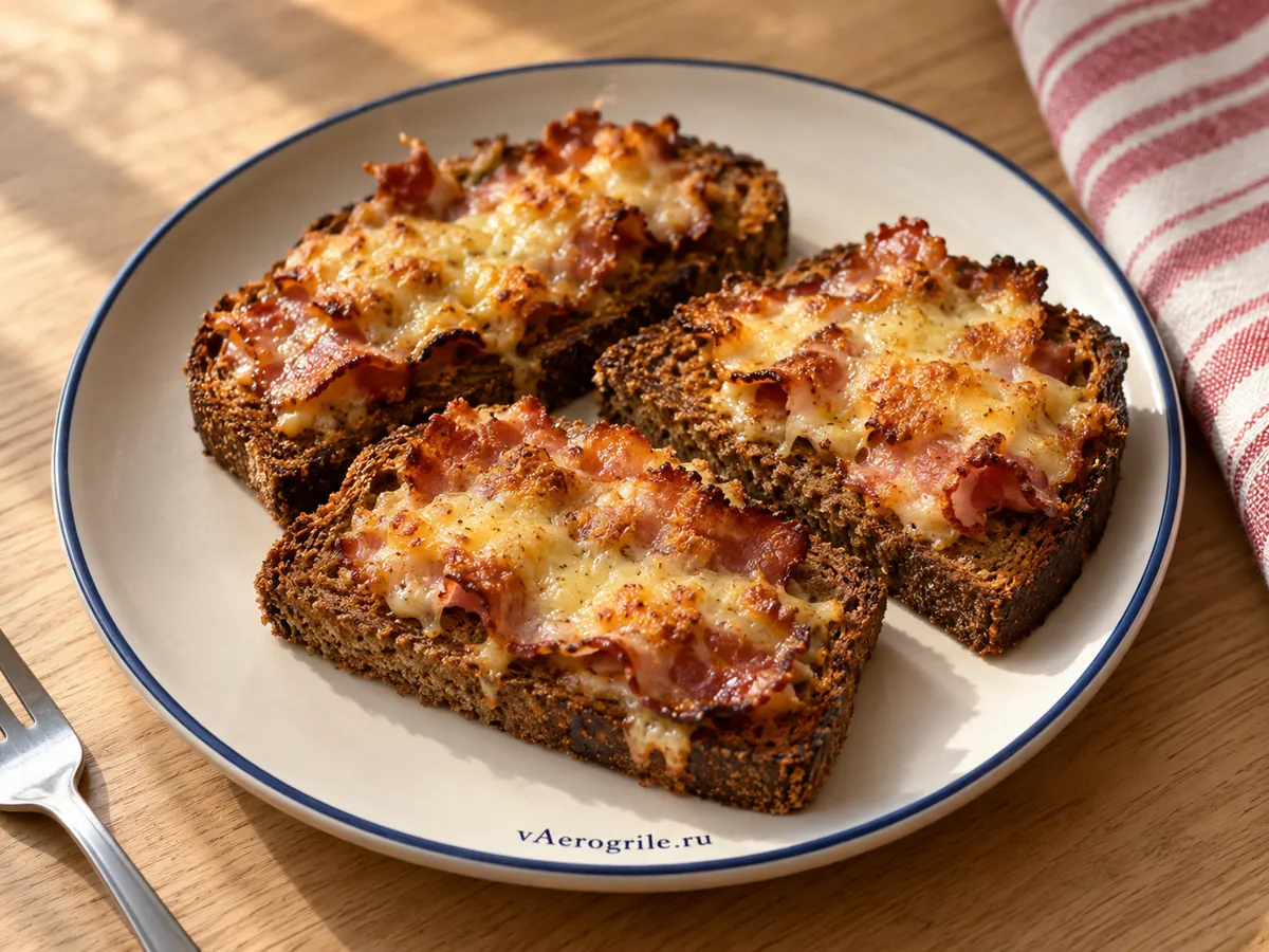 Гренки с беконом