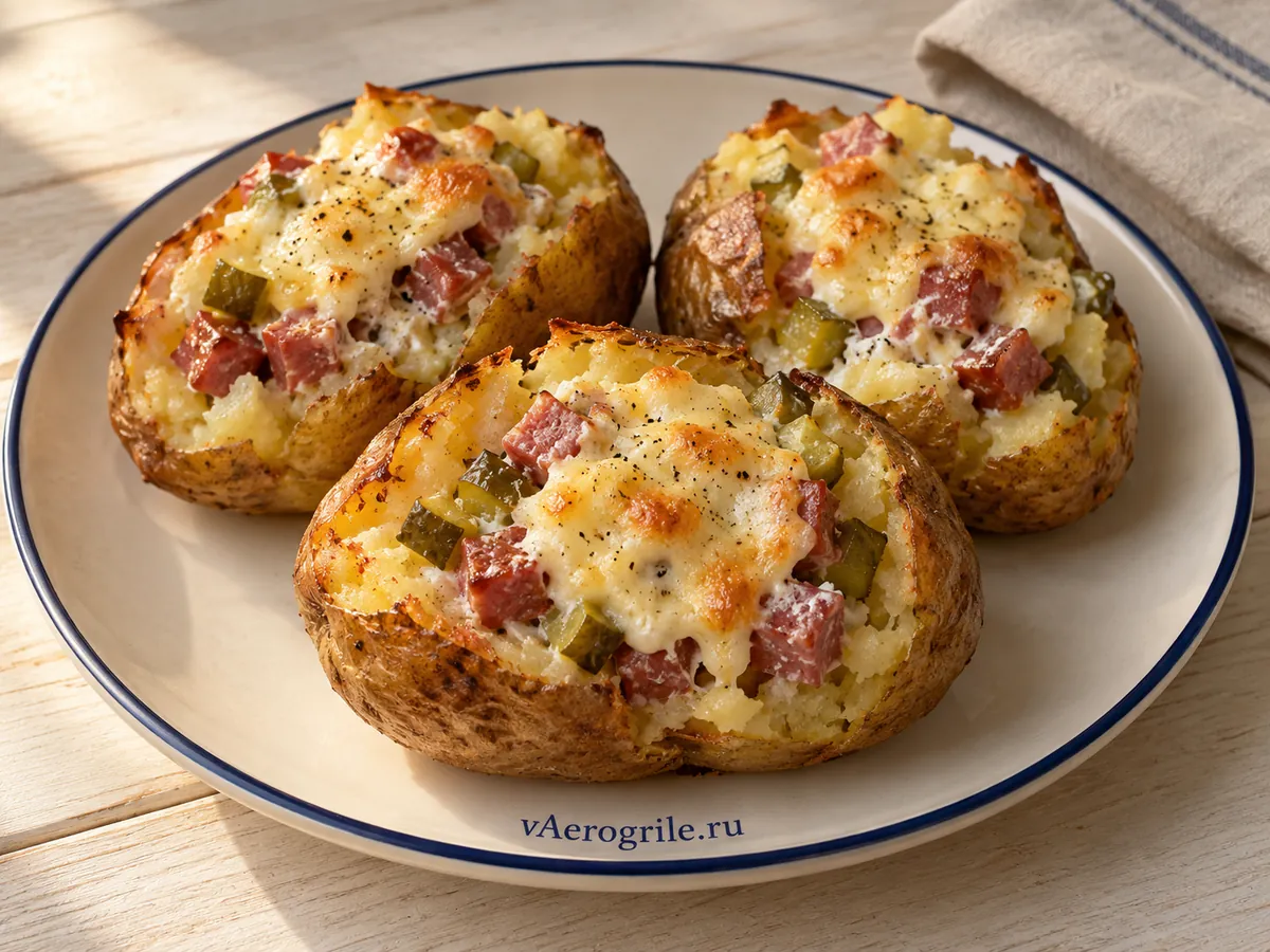 Крошка картошка с колбасой и сыром