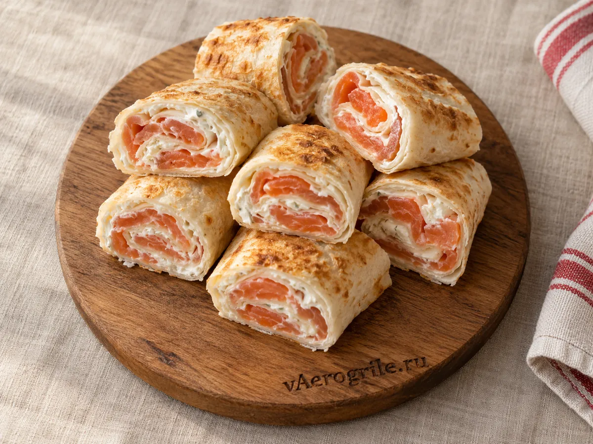 Лаваш с начинкой из красной рыбы и сыра