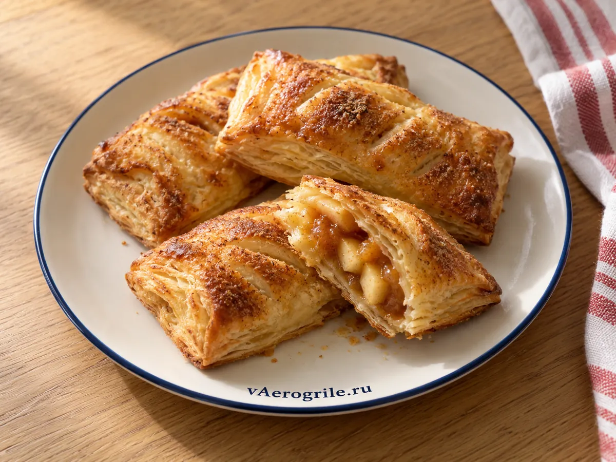 Слойки с яблоком, мёдом и корицей