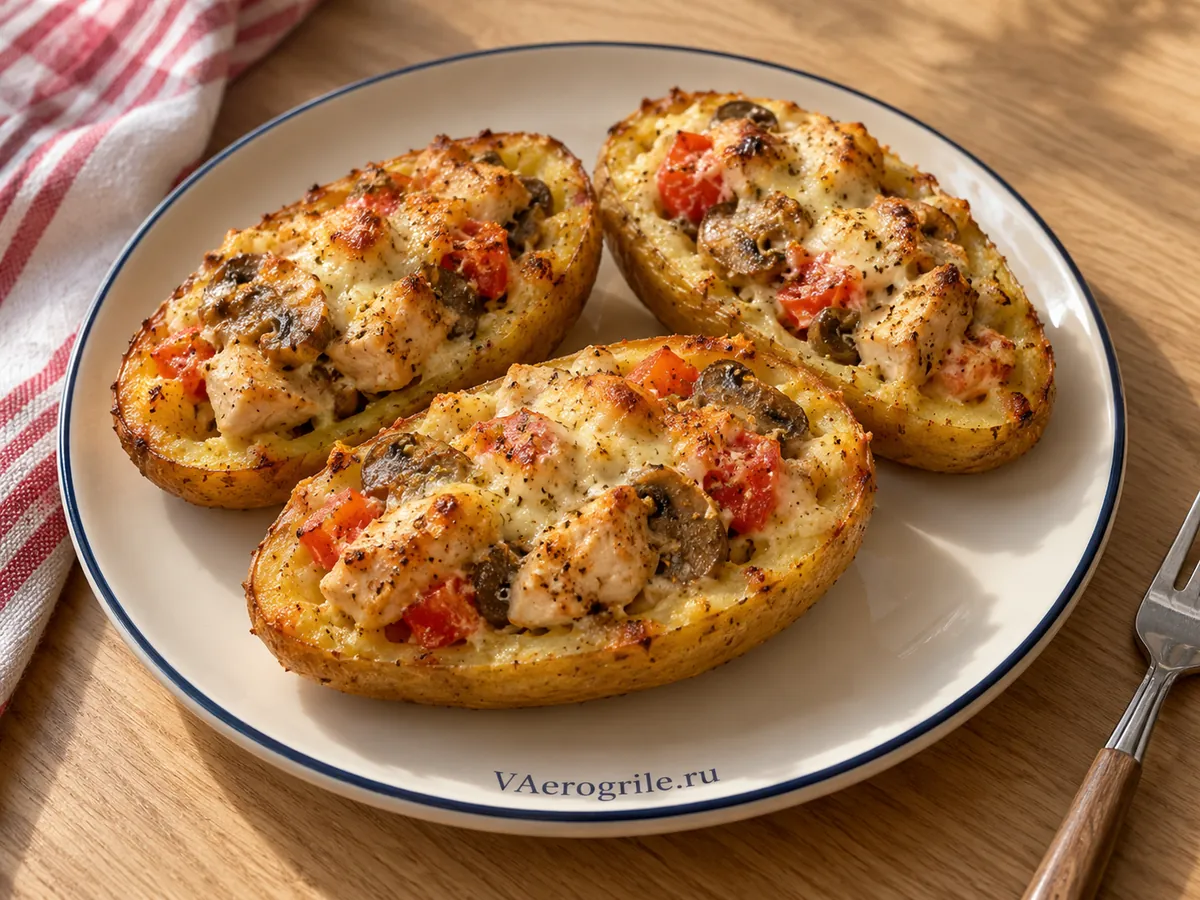 Лодочки с картошкой и курицей