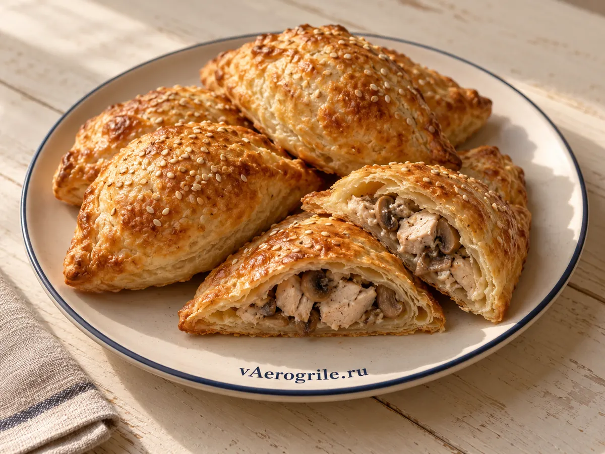 Пирожки с курицей и грибами