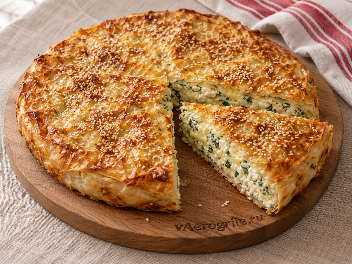Пирог из лаваша с творогом и сыром