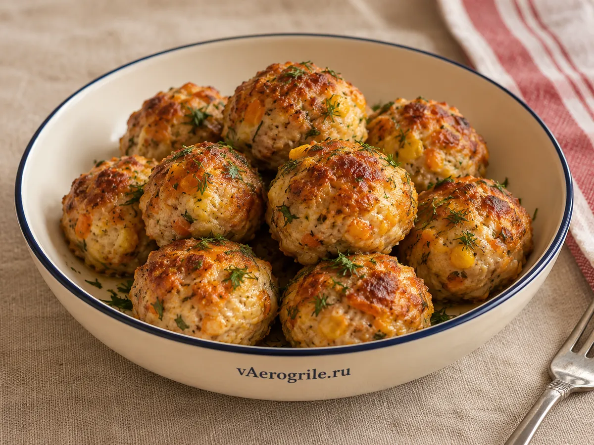 Шарики из индейки с овощами