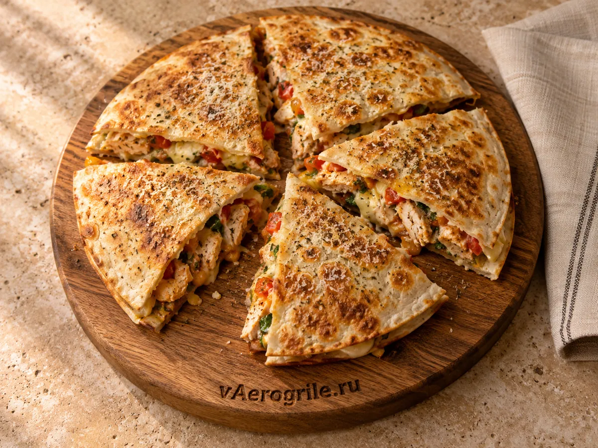 Тортилья с курицей и овощами