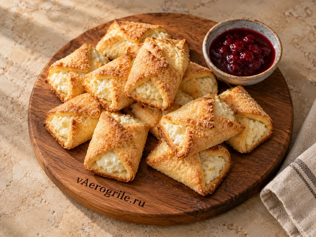 Конвертики с творогом и сахаром