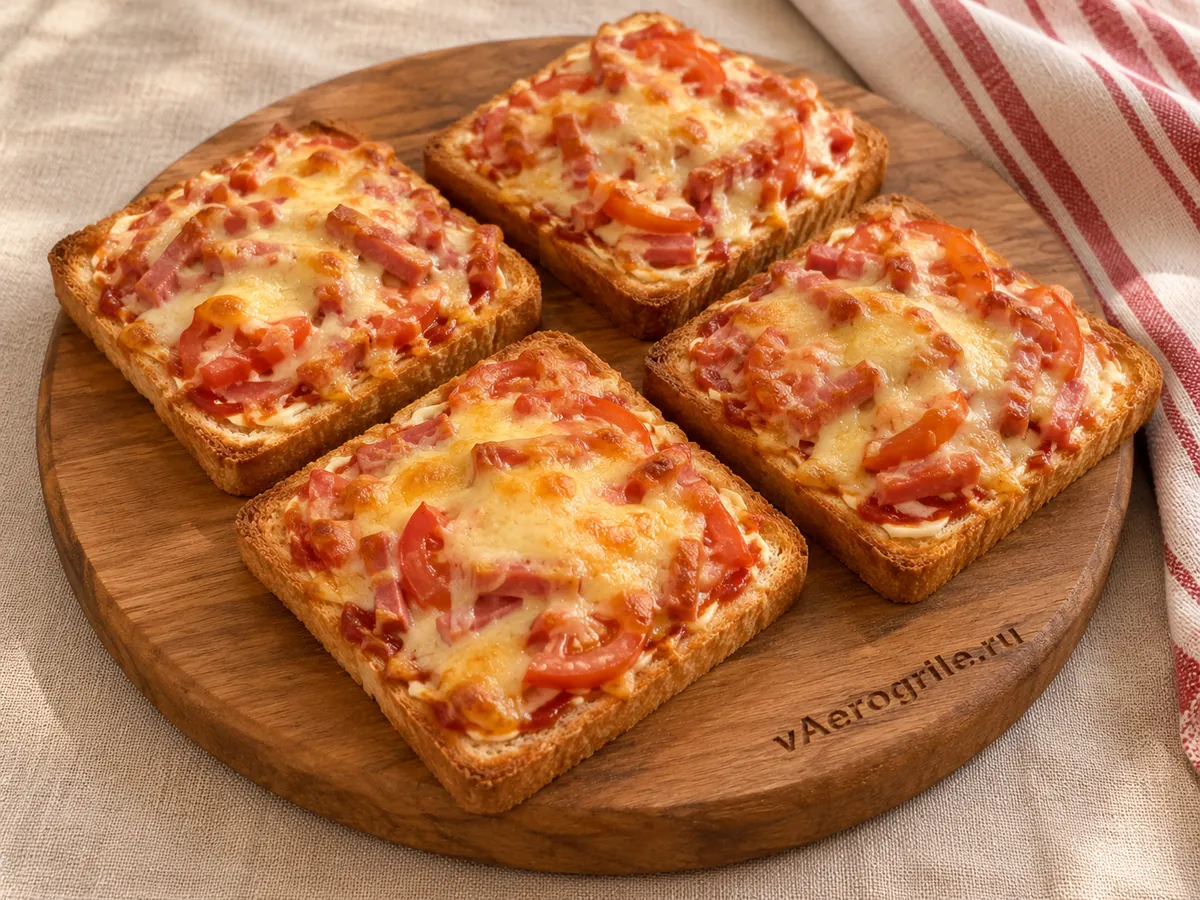 Утренняя пицца на хлебе