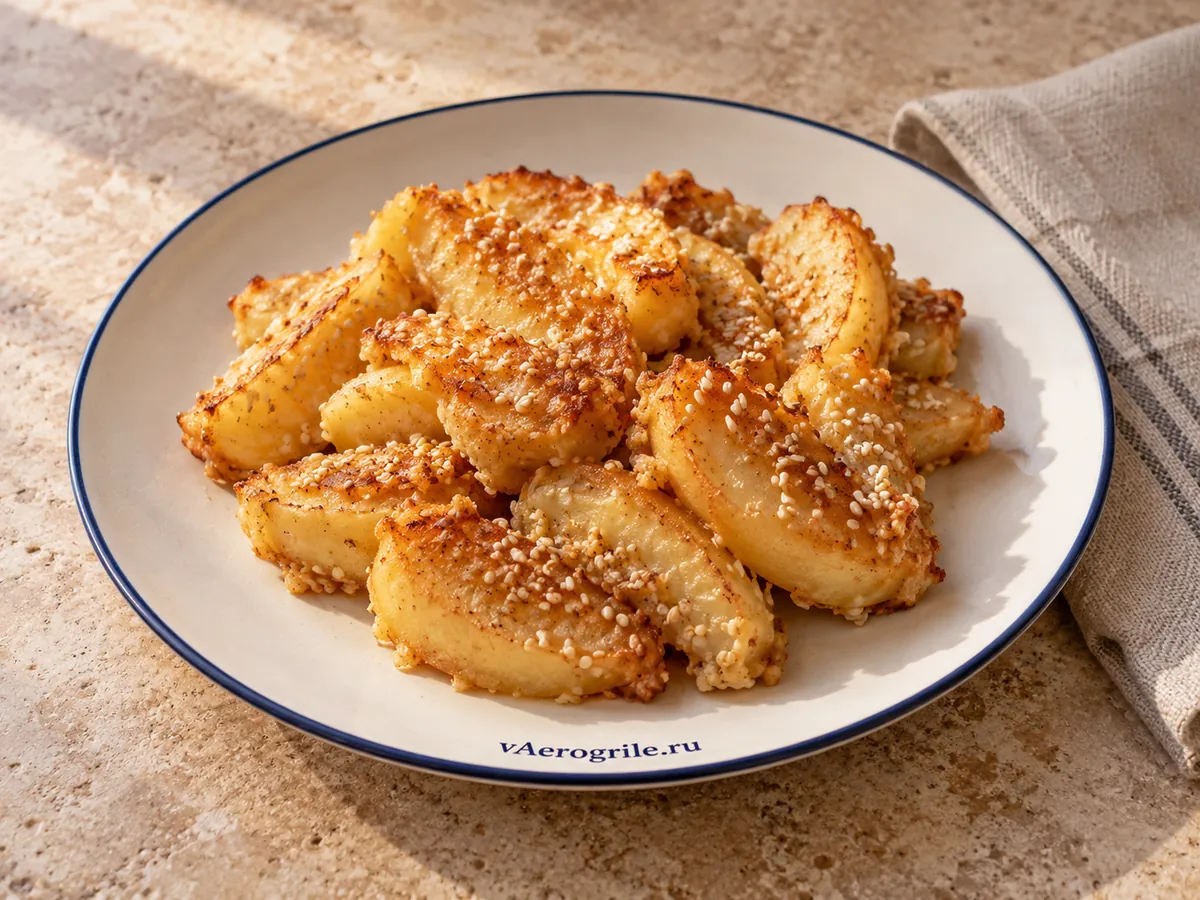 Яблочный десерт с кунжутом