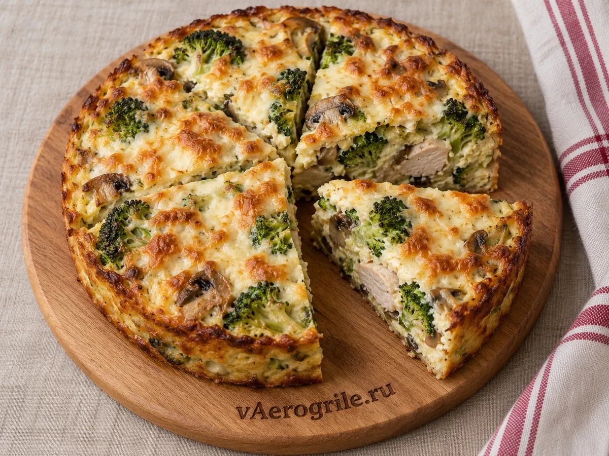 Запеканка из брокколи и курицы