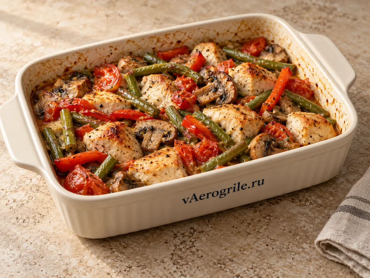 Запеканка с курицей и овощами