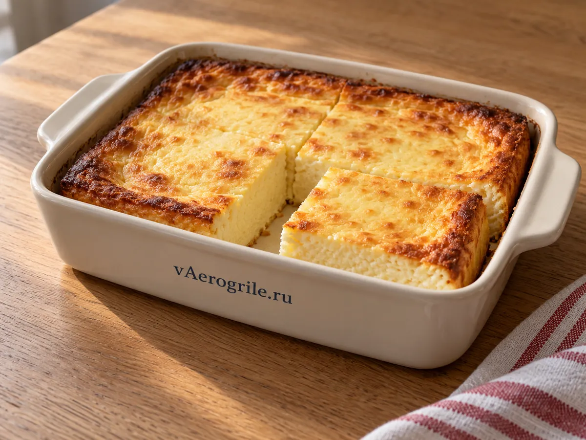 Творожная запеканка с творожным сыром и ванилью